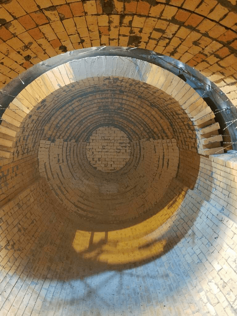 View of a finished steel mill bottle car relining in Detroit