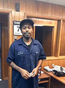 Keith Hardnett September employee of the month in Schad office